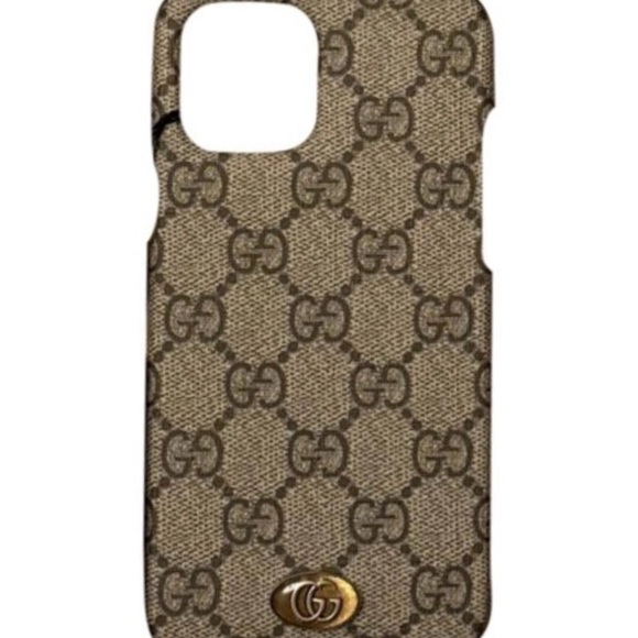 NWB 💯Authentic Gucci Monogram Beige iPhone 12/ 13/ 13pro - Picture 2 of 5